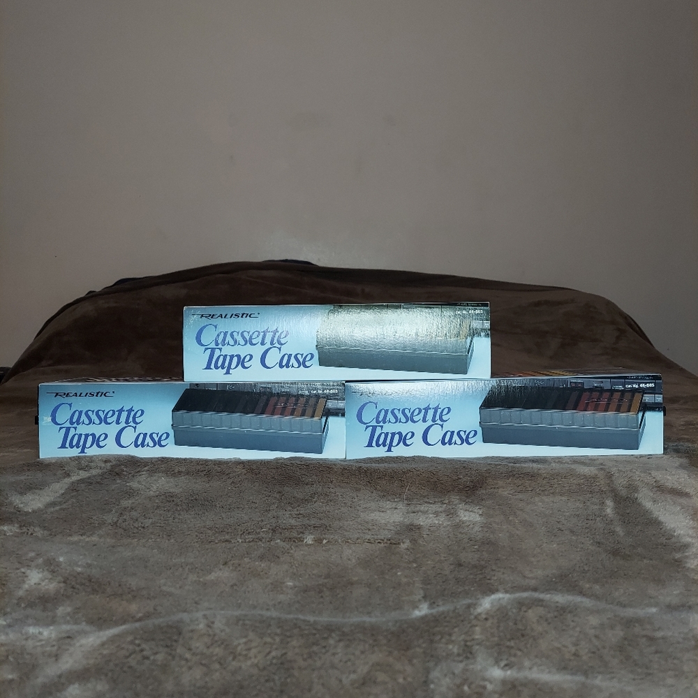 3 vintage realistic Cassette Tape Holders